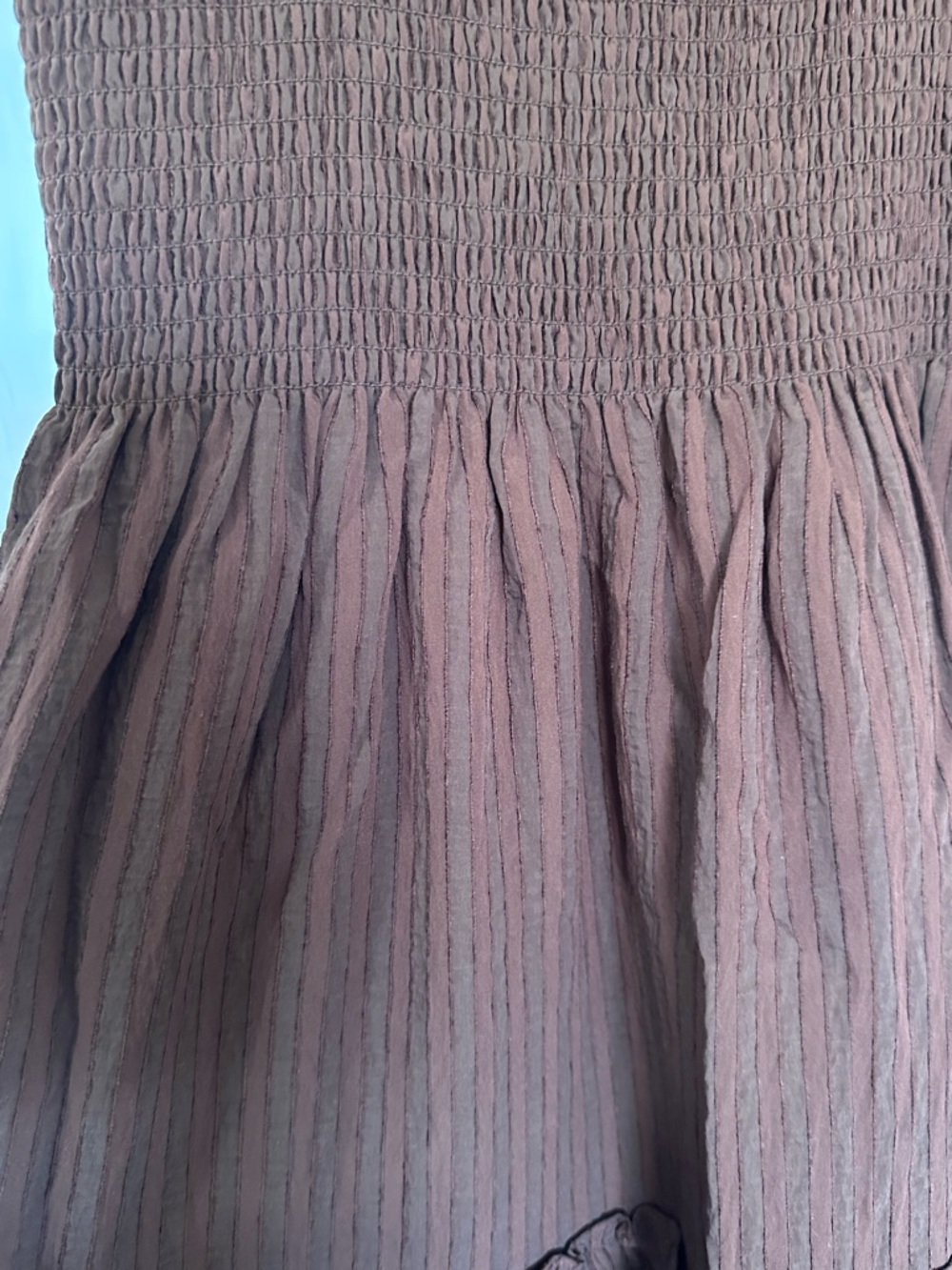 Hill House Ellie Nap Dress- Brown Tonal Seersucker - Picture 5 of 7